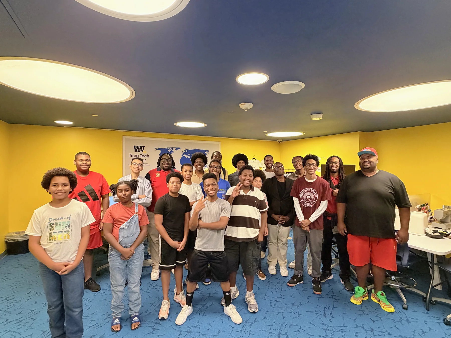 AARI students and mentors gathered for a technical learning session.
